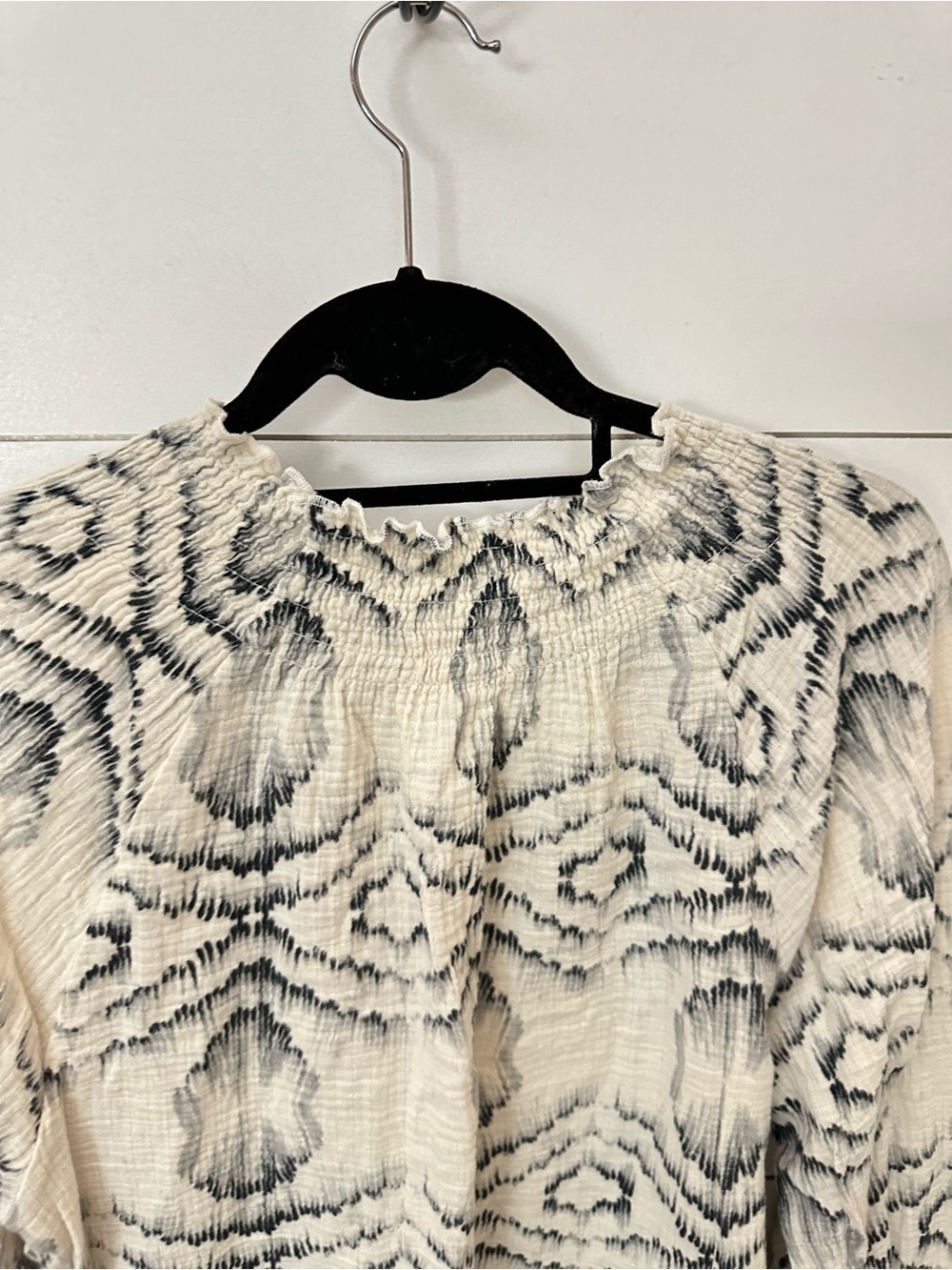 Anthropology Porridge S Ines cotton gauze ruffle sleeve V-neck peasant blouse - Picture 12 of 13